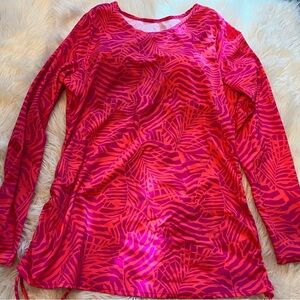Kim Gravel x Swimsuits Long Sleeve Adjustable Side Tee Hidden Animal Size 14